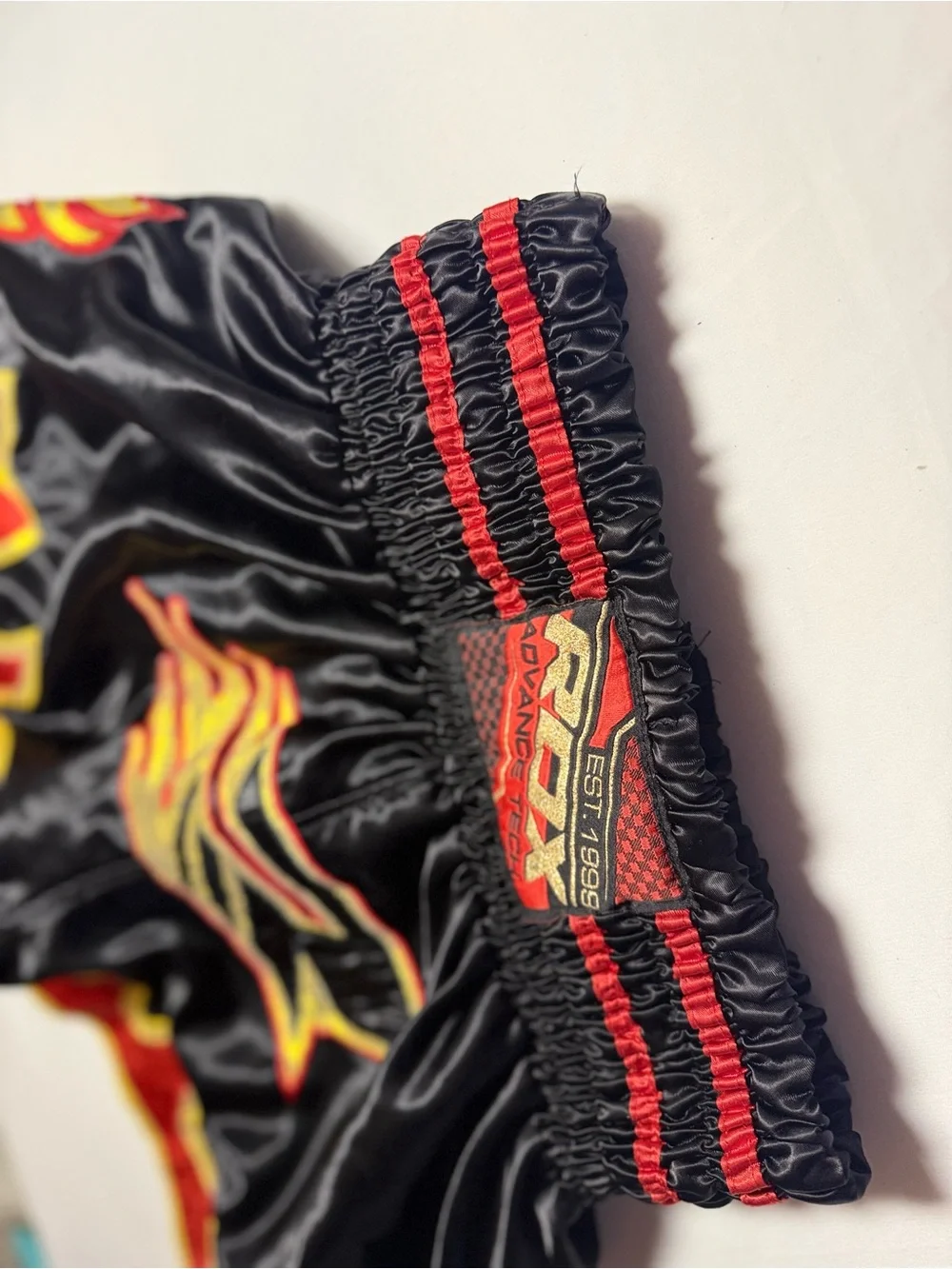 Kids Black & Red Flame-Trimmed Athletic Shorts